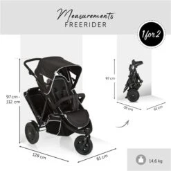 Hauck Freerider Geschwisterwagen 20 Hauck Freerider Geschwisterwagen -Zwergen Mobil 4007923513040.pt04.freerider sh12 black