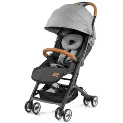 Gesslein Smiloo Cuby Grau Meliert Gestell Schwarz, Ledergriff Cognac