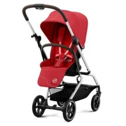 CYBEX Eezy S Twist+2 Buggy Hibiscus Red Gestell Silver | Mit All-Terrain Rädern -Zwergen Mobil cyb 22 int y225 eezystwist 2 slv hibr rwf