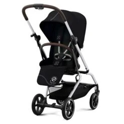 CYBEX Eezy S Twist+2 Buggy Moon Black Gestell Silver | Mit All-Terrain Rädern -Zwergen Mobil cyb 22 int y225 eezystwist 2 slv moob rwf