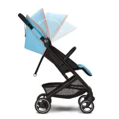 CYBEX Beezy Buggy Beach Blue - Gestell Black -Zwergen Mobil cyb 22 int y270 beezy blk bebl canopy steps