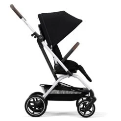 CYBEX Eezy S Twist+2 Buggy Moon Black Gestell Silver | Mit All-Terrain Rädern -Zwergen Mobil cyb 22 int y270 eezystwist 2 slv moob