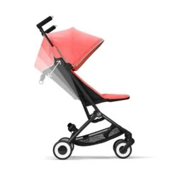 CYBEX Libelle Buggy Hibiscus Red Gestell Black | Einfach Faltbar -Zwergen Mobil cyb 22 int y270 libelle blk hibr recline steps