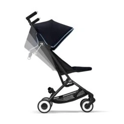 CYBEX Libelle Buggy Ocean Blue Gestell Black | Einfach Faltbar -Zwergen Mobil cyb 22 int y270 libelle blk ocbl recline steps