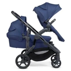 ICandy Orange Double Combo Royal Blue Marl Geschwisterkinderwagen | Inkl. Praktischem Zubehör -Zwergen Mobil icandy orange royal blue profile double cc risers wf su elv pf