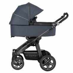 Hartan Rock It GTR Kinderwagen Bluestone (908) Mit Handbremse -Zwergen Mobil rock it 1200 178 908 falttasche ansicht seite mit ausgeklappter sonnenblende