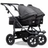 Tfk Duo Kombi Kinderwagen Premium Anthrazit Zwillingswagen Mit Luftrad-Set -Zwergen Mobil rs3996 d1 k 411 air w l 0101 scr 1