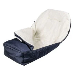 HESBA Winterfußsack Duo 260 Baumwollpelz Außenstoff 2-farbig -Zwergen Mobil winterfusssack bw pluesch 260 duo offen 1 1