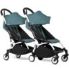 BABYZEN™ YOYO² Doppelbuggy Aqua Gestell White -Zwergen Mobil yoyo connect yoyo 2 3 4 twin 6 white frame aqua web