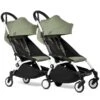 BABYZEN™ YOYO² Doppelbuggy Olive Gestell White -Zwergen Mobil yoyo connect yoyo 2 3 4 twin 6 white frame olive web