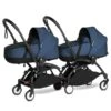 BABYZEN™ YOYO² Zwillingskinderwagen Navy Blue Gestell Black -Zwergen Mobil yoyo connect yoyo 2 3 4 twin bassinet black frame air france web