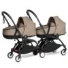 BABYZEN™ YOYO² Zwillingskinderwagen Taupe Gestell Black -Zwergen Mobil yoyo connect yoyo 2 3 4 twin bassinet black frame taupe web