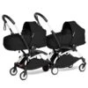BABYZEN™ YOYO² Zwillingskinderwagen Black Gestell White -Zwergen Mobil yoyo connect yoyo 2 3 4 twin bassinet white frame black web