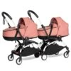 BABYZEN™ YOYO² Zwillingskinderwagen Ginger Gestell White -Zwergen Mobil yoyo connect yoyo 2 3 4 twin bassinet white frame ginger web
