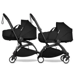 BABYZEN™ YOYO² Zwillingskinderwagen Black Gestell Black -Zwergen Mobil yoyo connect yoyo 2 profile twin bassinet black frame black web