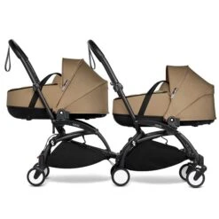 BABYZEN™ YOYO² Zwillingskinderwagen Toffee Gestell Black -Zwergen Mobil yoyo connect yoyo 2 profile twin bassinet black frame toffee web